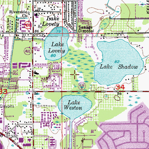 Topographic Map of WDBO-AM (Orlando), FL