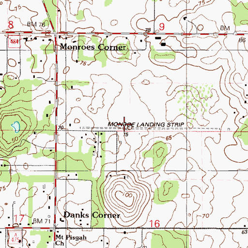 Topographic Map of Monroe Airpark, FL