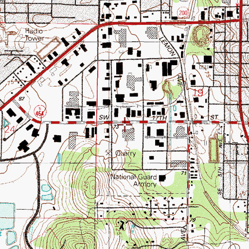 Topographic Map of Ocala Heliport, FL