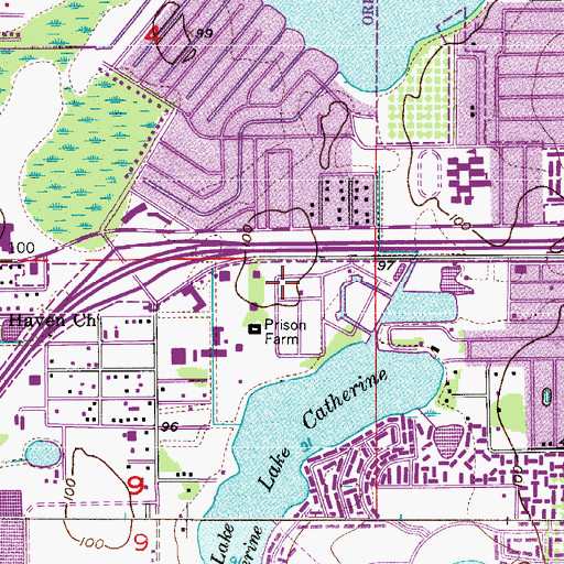 Topographic Map of Orange County Sheriffs Office Heliport, FL