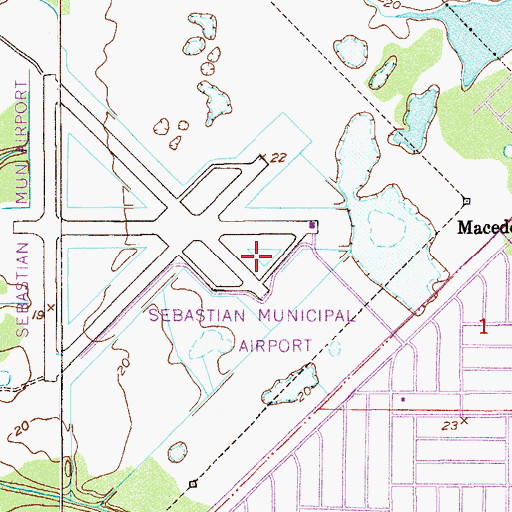 Topographic Map of Sebastian Municipal Airport, FL