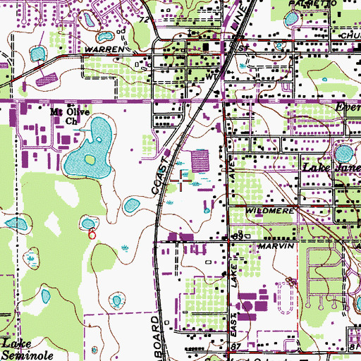 Topographic Map of WORL-AM (Altamonte Springs), FL
