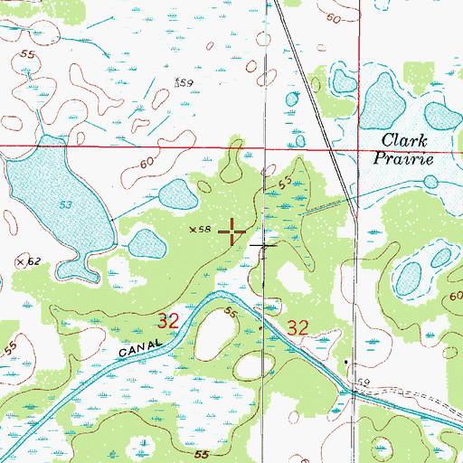 Topographic Map of WKFL-AM (Bushnell), FL