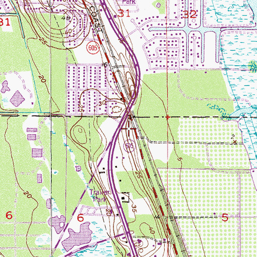 Topographic Map of WCXL-FM (Vero Beach), FL