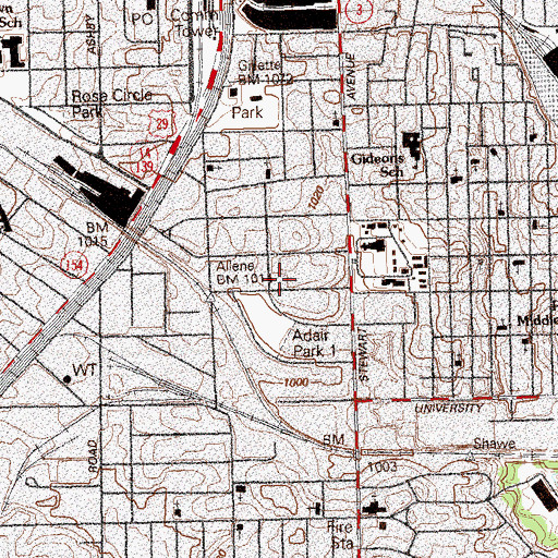 Topographic Map of Oglethorpe Elementary School (historical), GA