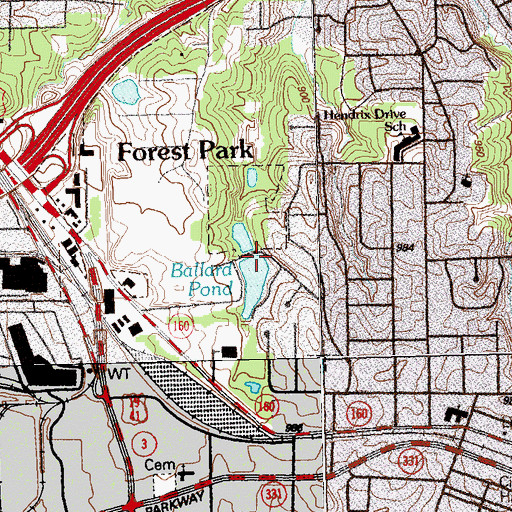 Topographic Map of Ballard Pond, GA
