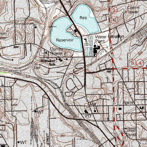 Topographic Map of Blandtown School, GA