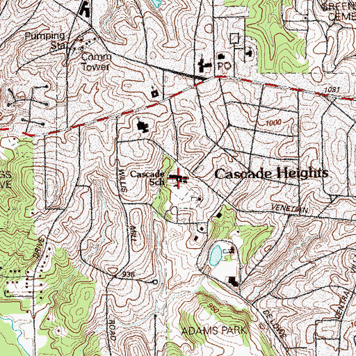 Topographic Map of Cascade Elementary School, GA