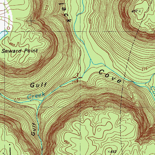 Topographic Map of Castle Rock Gulf, GA