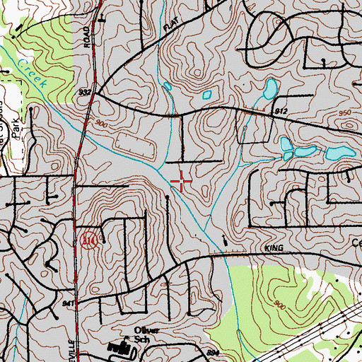Topographic Map of Cater Creek, GA
