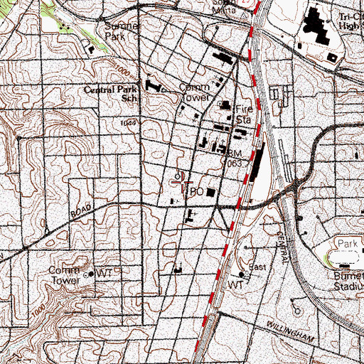 Topographic Map of Church Street School, GA