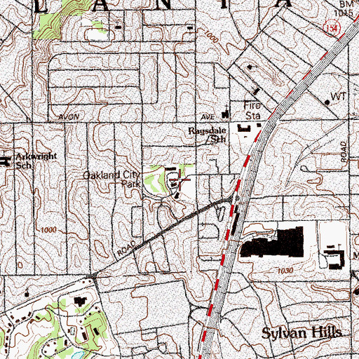 Topographic Map of Cochran Park, GA