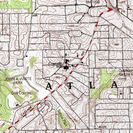 Topographic Map of Connally Elementary School, GA