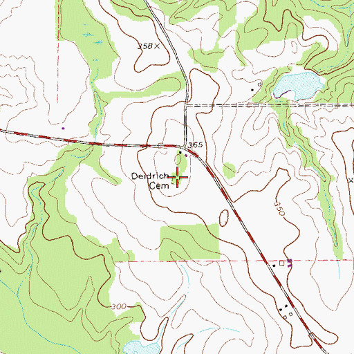 Topographic Map of Deidrich Cemetery, GA