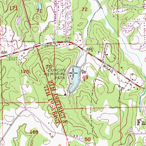 Topographic Map of Duncan Memorial Park, GA