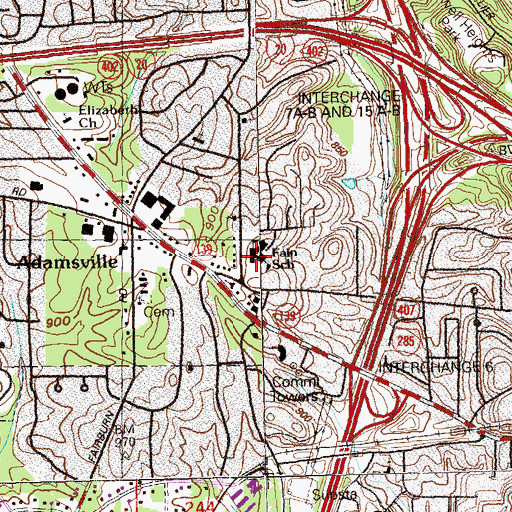 Topographic Map of Margaret Fain Elementary School, GA