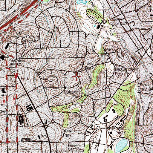 Topographic Map of Governors Mansion, GA