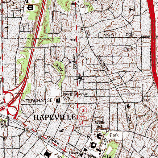Topographic Map of Stewart Avenue Baptist Church, GA