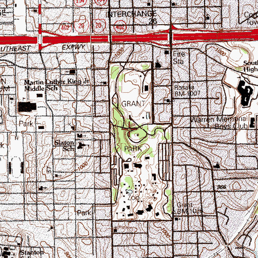 Topographic Map of Grant Park, GA