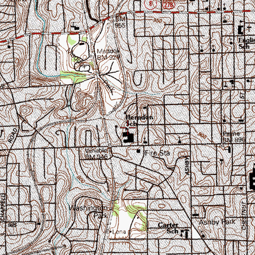 Topographic Map of Herndon Elementary School, GA