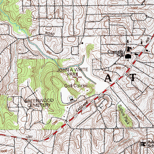 Topographic Map of John A White Park, GA