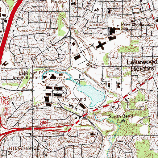 Topographic Map of Lakewood Park, GA