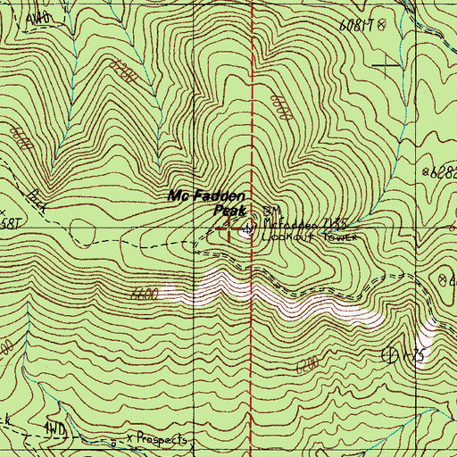 Topographic Map of McFadden Peak, AZ