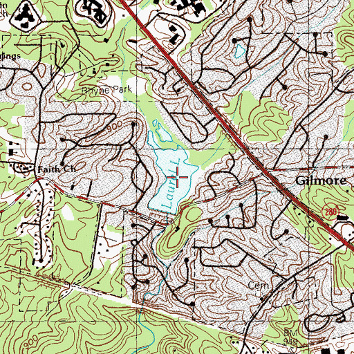 Topographic Map of Laurel Lake, GA