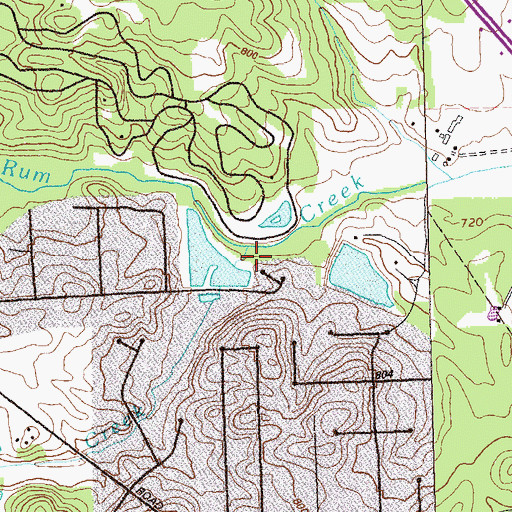 Topographic Map of Line Creek, GA