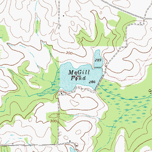 Topographic Map of McGill Pond, GA