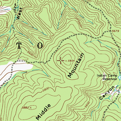Topographic Map of Middle Mountain, AZ