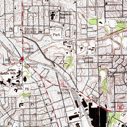 Topographic Map of Milton Avenue School, GA