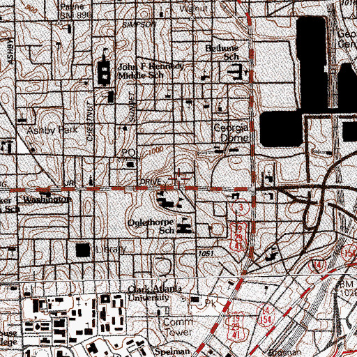 Topographic Map of Morris Brown College, GA