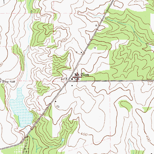 Topographic Map of Mount Zion Church, GA
