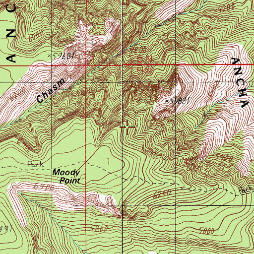 Topographic Map of Moody Point, AZ