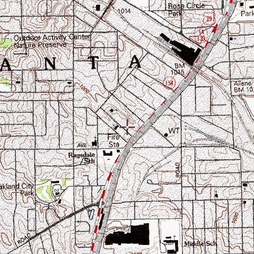 Topographic Map of Oakland City Church, GA