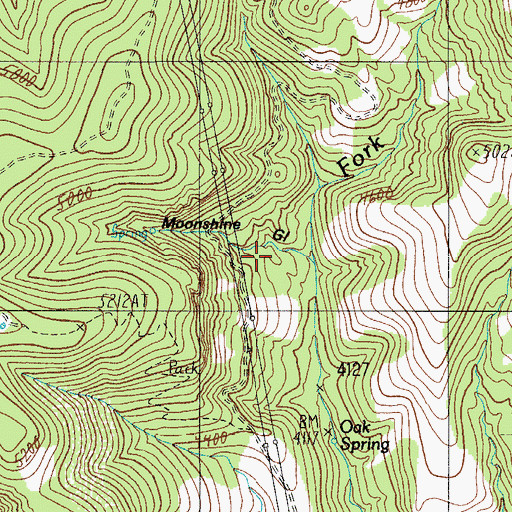 Topographic Map of Moonshine Gulch, AZ