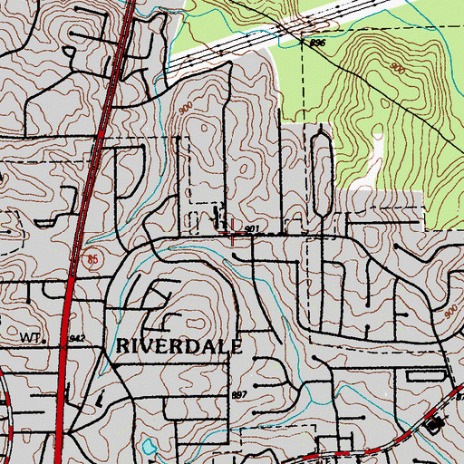 Topographic Map of Pine Grove Church, GA