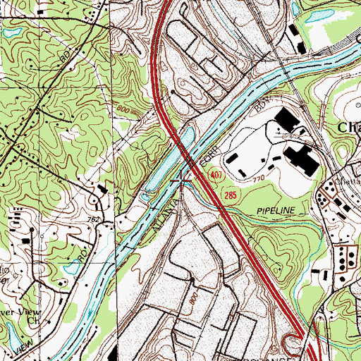 Topographic Map of Proctor Creek, GA