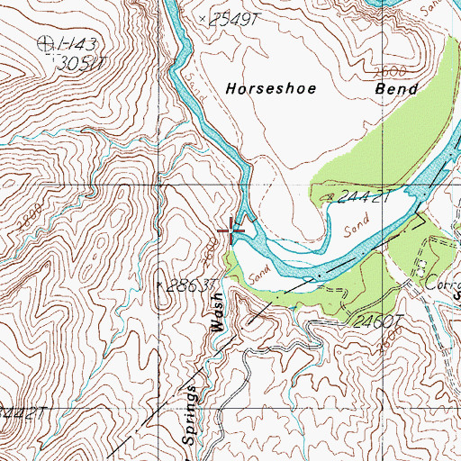 Topographic Map of Mud Springs Wash, AZ