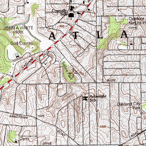 Topographic Map of Sallee Park, GA