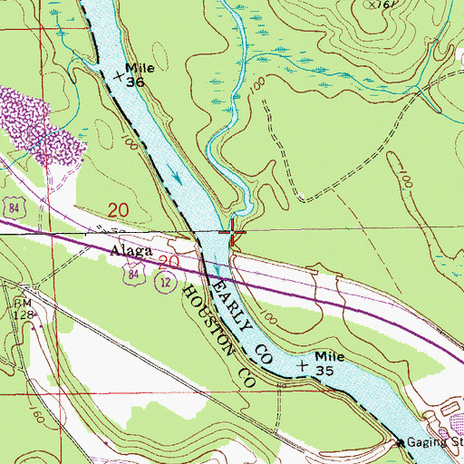 Topographic Map of Sawhatchee Creek, GA