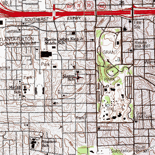 Topographic Map of Neighborhood Charter School, GA