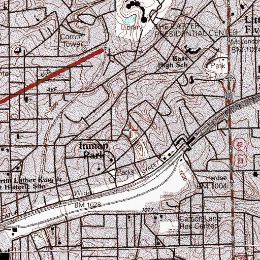 Topographic Map of Springvale Park, GA