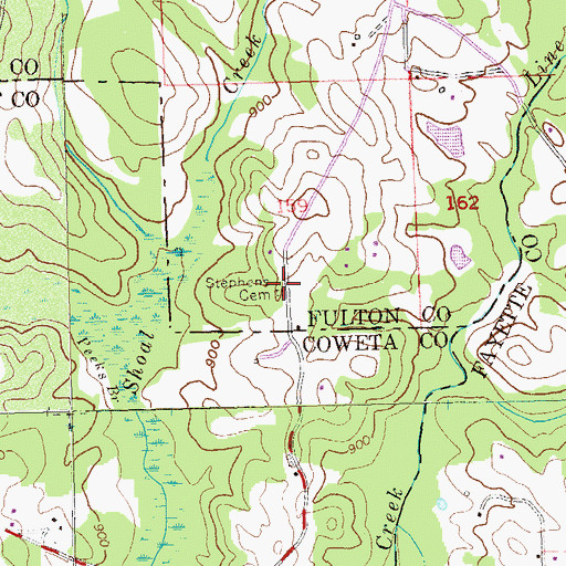 Topographic Map of Stephens Cemetery, GA