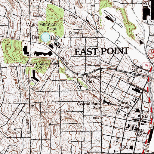 Topographic Map of Sumner Park, GA