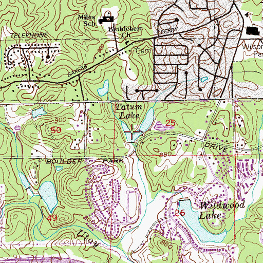Topographic Map of Tatum Lake, GA