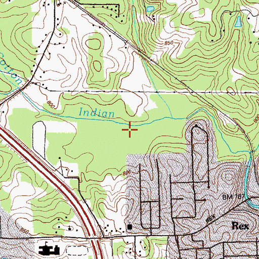 Topographic Map of Upton Creek, GA