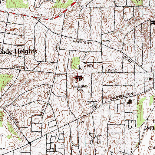 Topographic Map of Venetian Hills Elementary School, GA