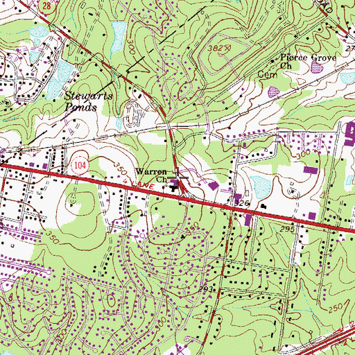 Topographic Map of Warren Church, GA